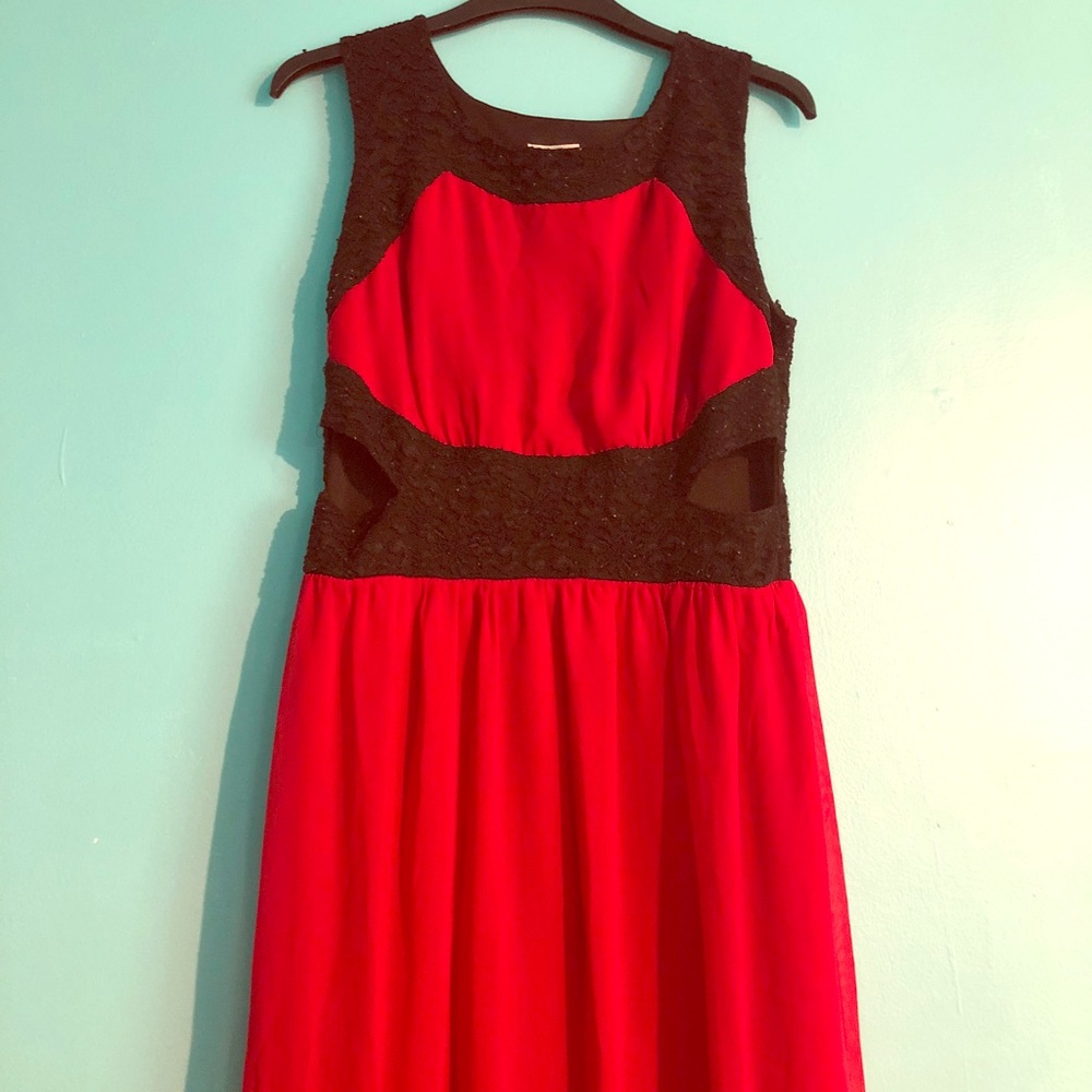 Black & Red Cutout Dress